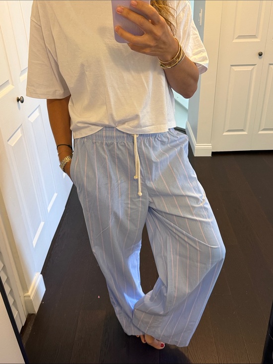 DONNI. Pants - Donni pants in Tomato Pinstripe L